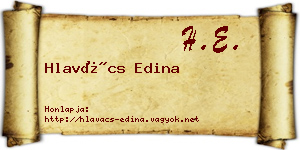 Hlavács Edina névjegykártya